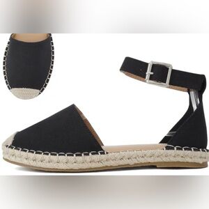 Black Espadrille Flats for Women